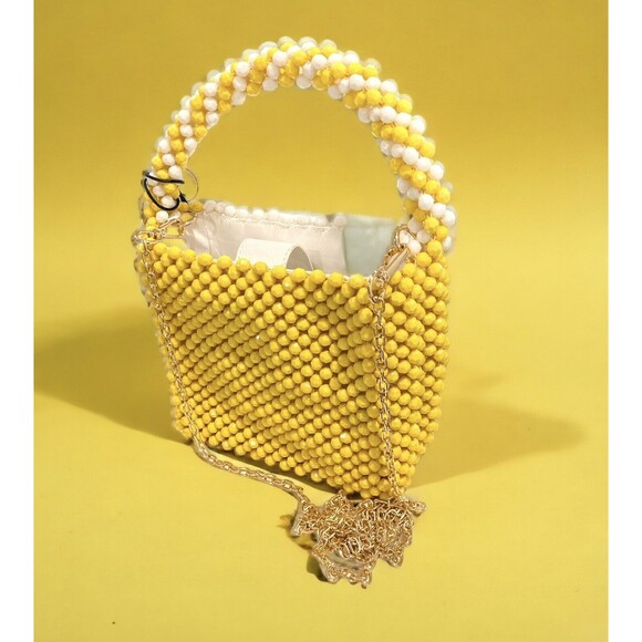 Bouffant and Broken Hearts Kendra Dandy Beaded Lemon Handbag Purse Crossbody Bag - Picture 2 of 4